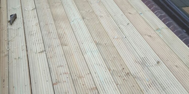 New decking fitted on balcony on lisburn rd